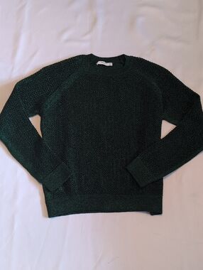 Mango Dark Green Crewneck Knit Sweater